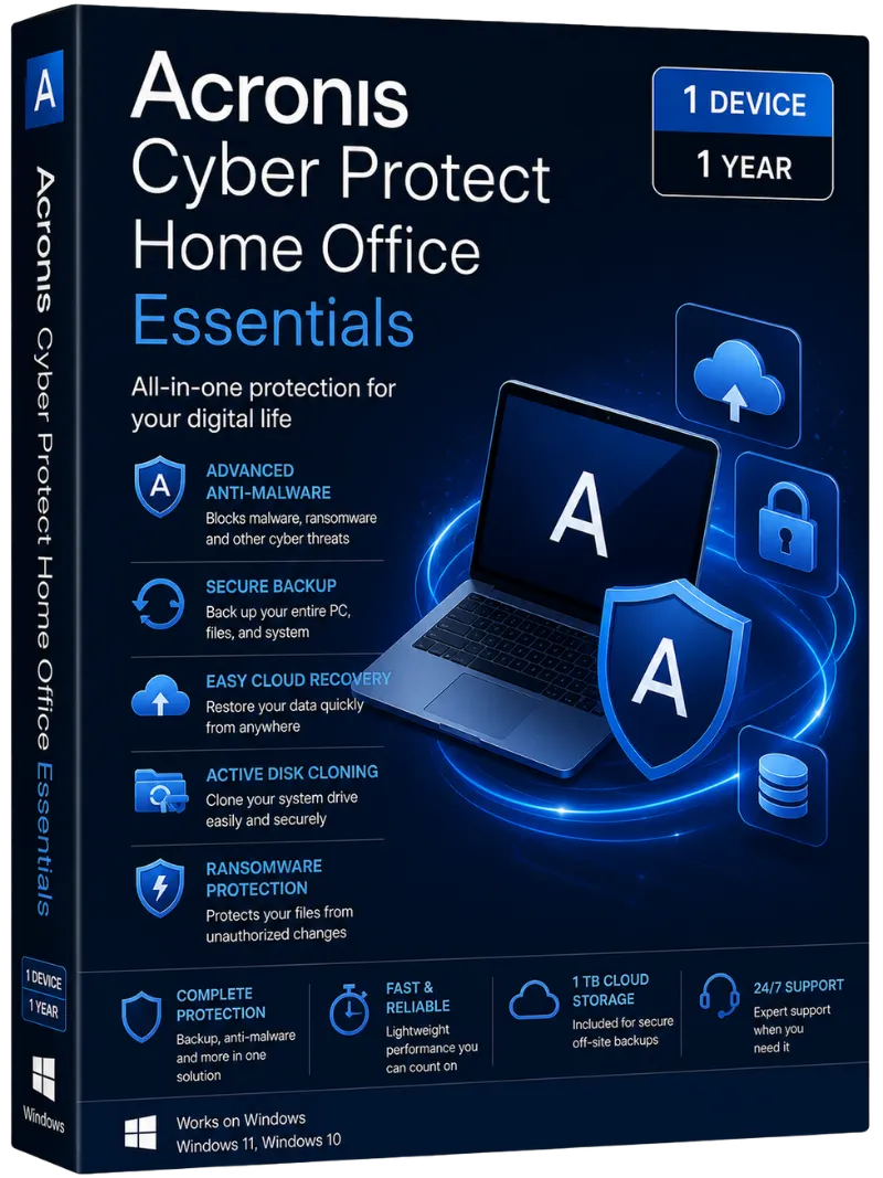 Acronis Cyber Protect Home Office Essentials - 1 Device, 1 Year