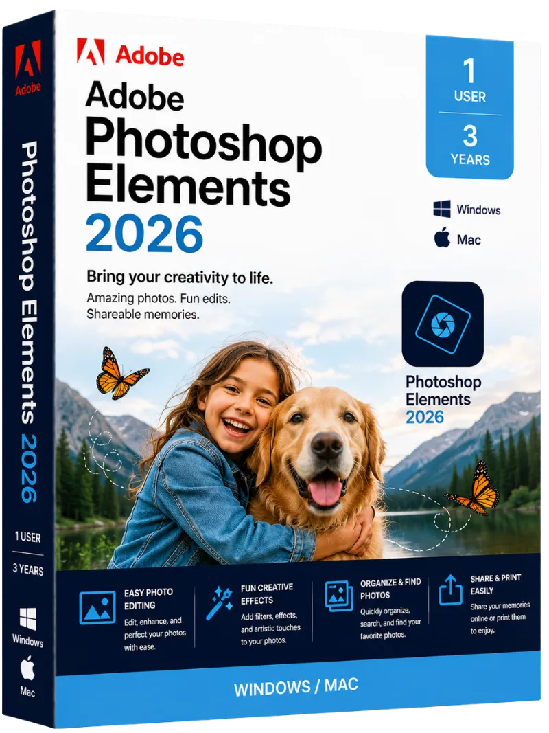 Adobe Photoshop Elements 2026 | WIN/MAC | 1 User | 3 Years