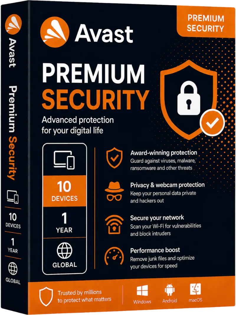 Avast Premium Security 10-Device-1 year, Global