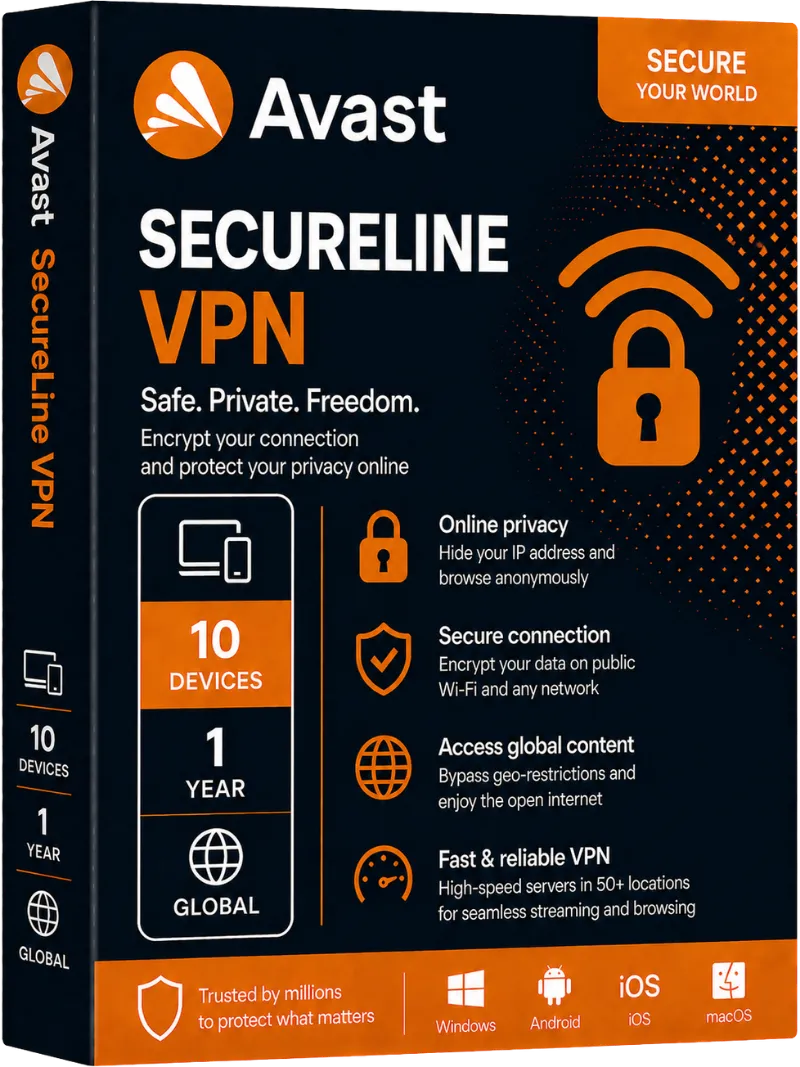 Avast SecureLine VPN 10-Device 1-Year
