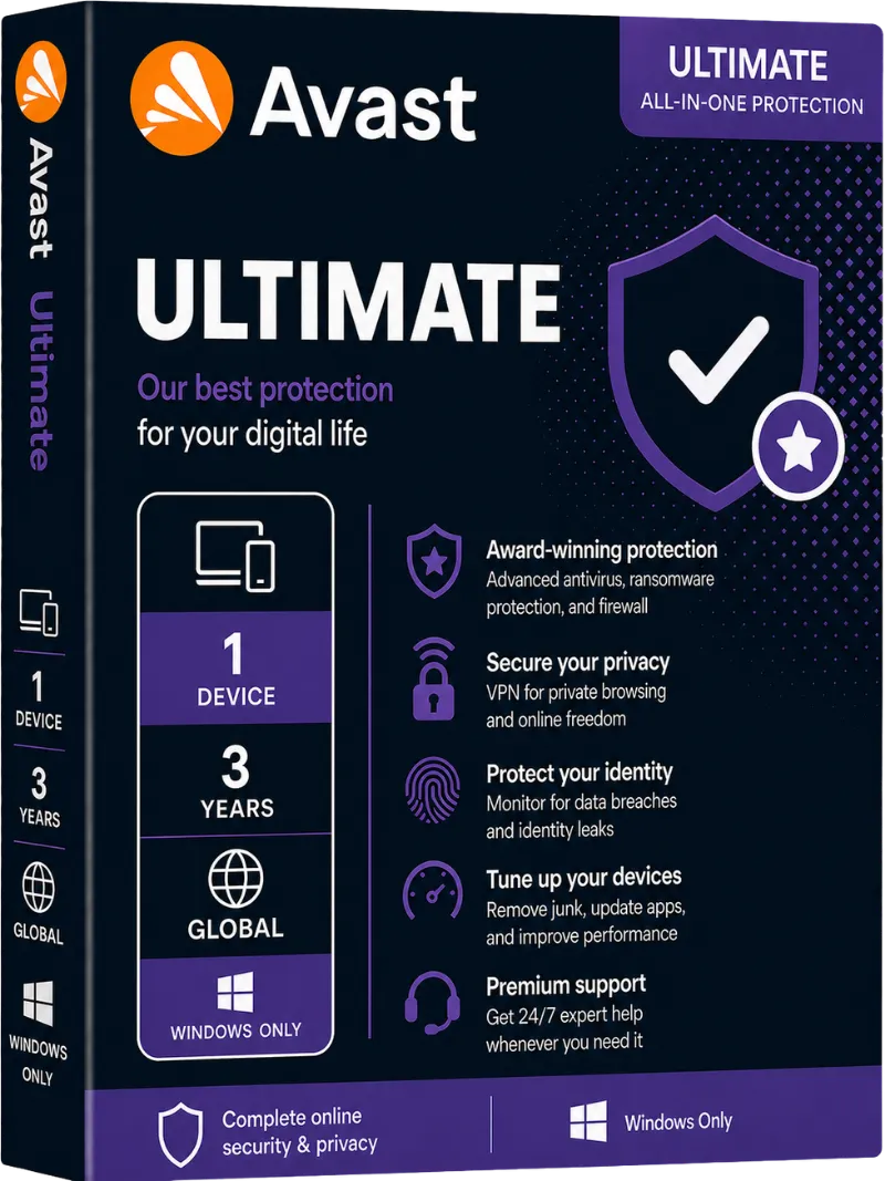 Avast Ultimate 1 PC-3 years (Windows only), Global