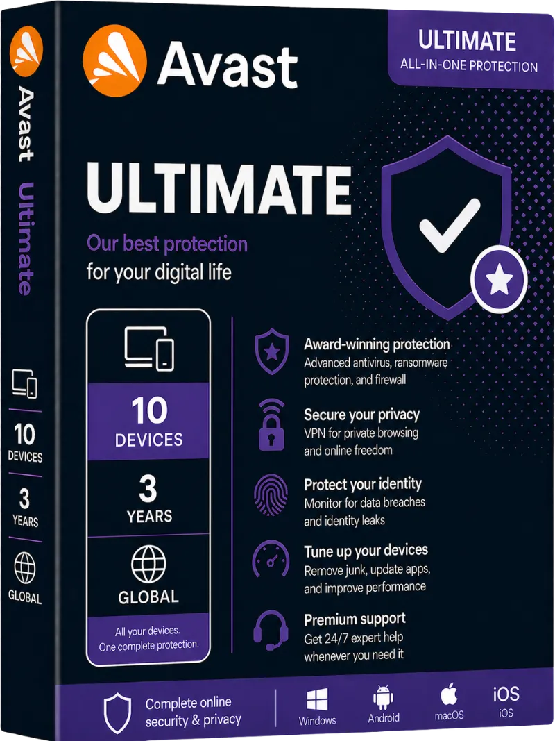 Avast Ultimate 10 Devices-3 years, Global