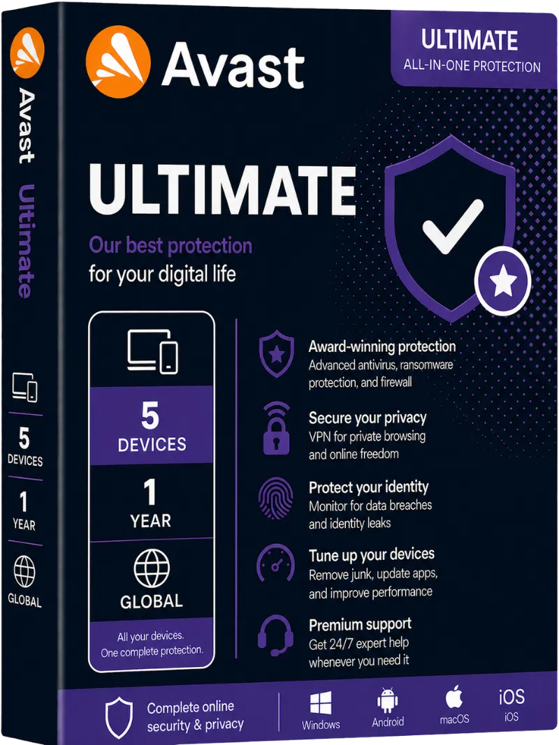 Avast Ultimate 5 Device-1 year, Global