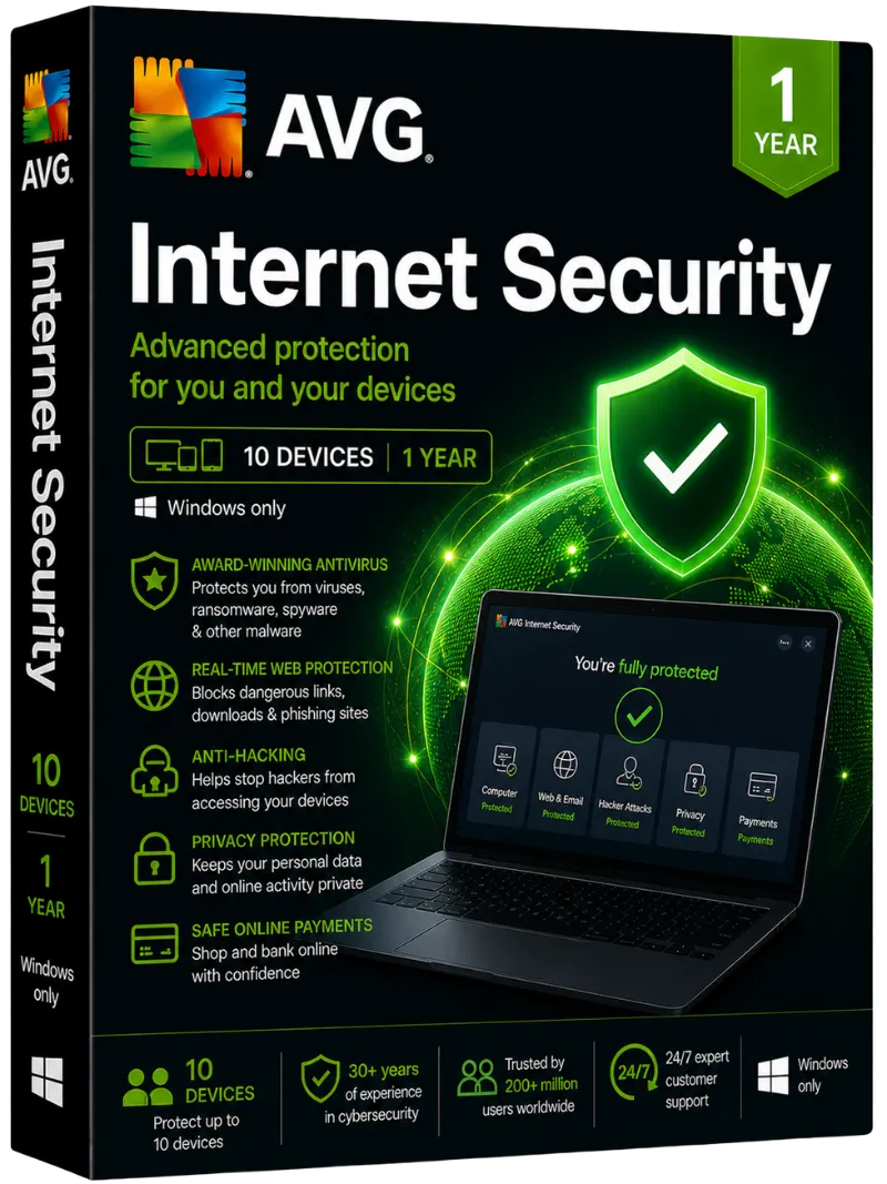 AVG Internet Security 10- Devices 1-Year (Windows only)