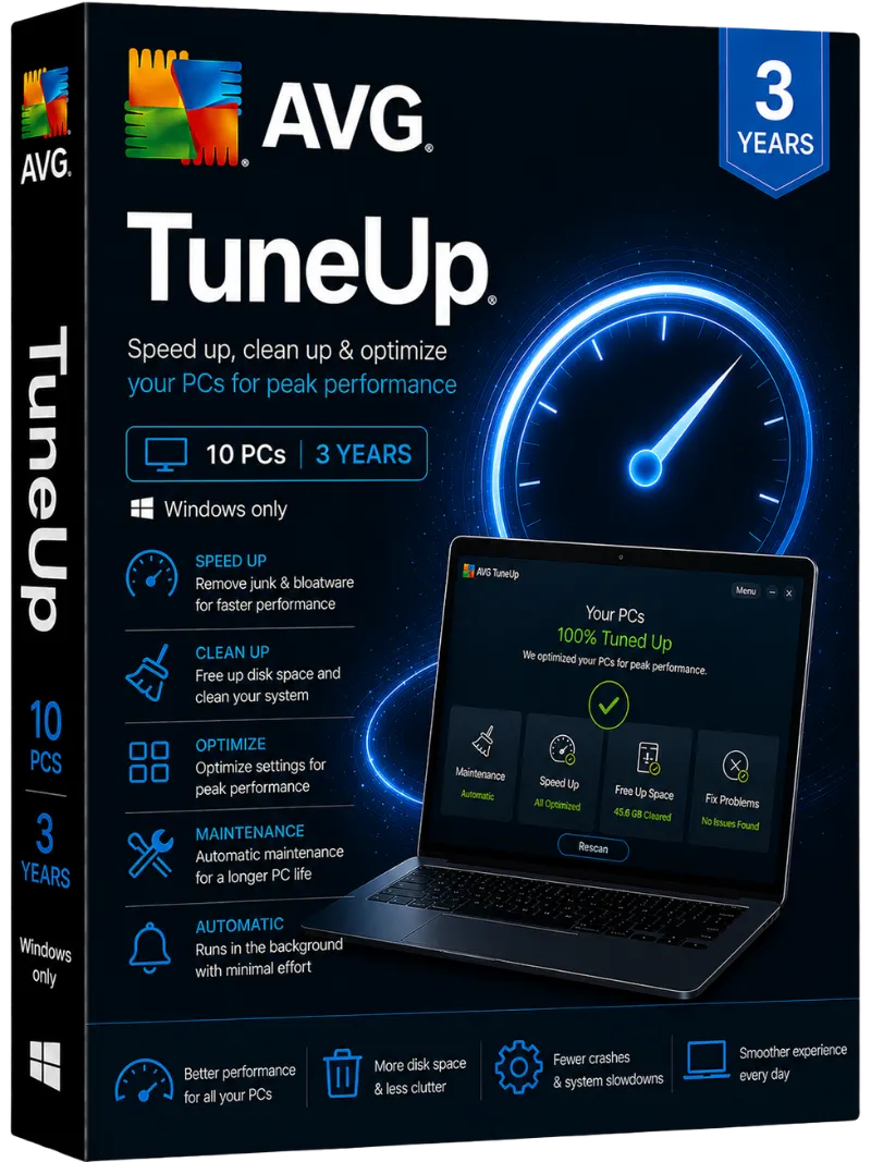AVG TuneUp-10 PC / 3 Year (Windows only)