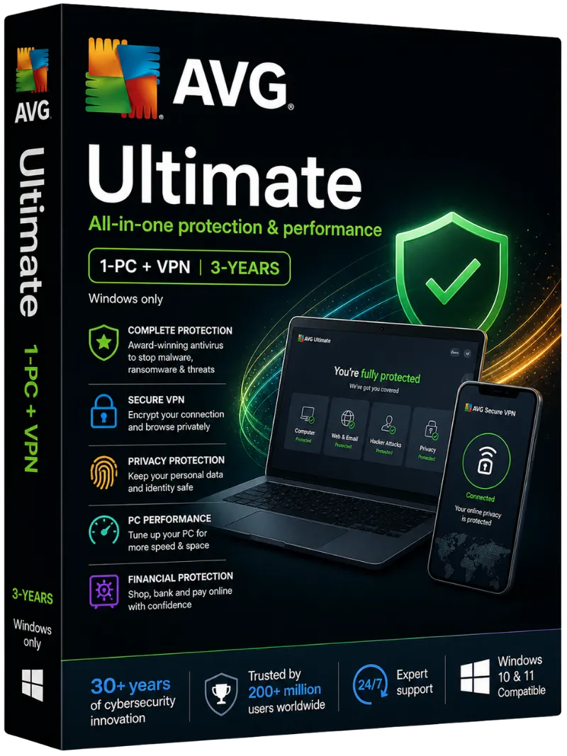 AVG Ultimate 1-PC + VPN 3-Years (Windows only)