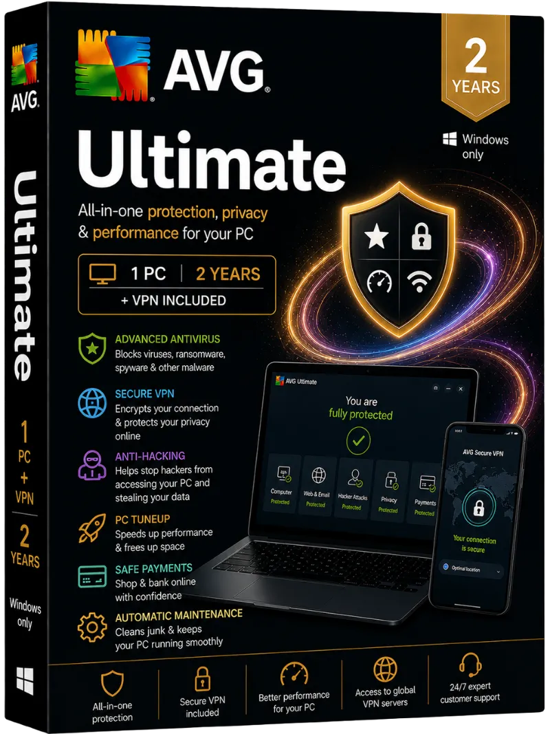 AVG Ultimate 1-PC + VPN 2-Years (Windows only)