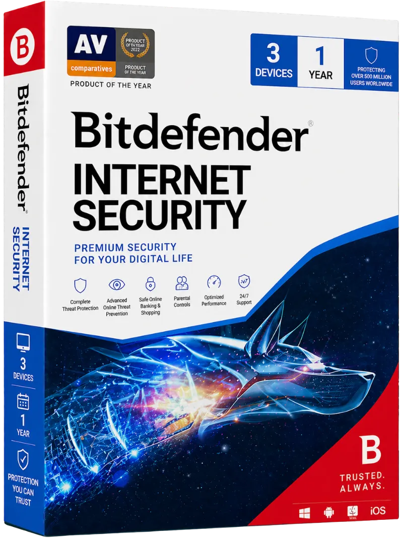 Bitdefender Internet Security 3 Device 1 Year