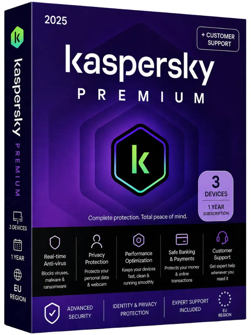 Kaspersky Premium + Customer Support | 3 Device | 1 Year