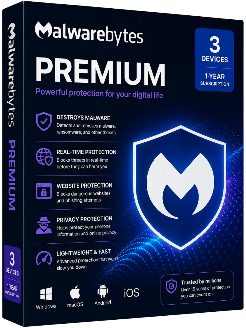 Malwarebytes Premium - 3 Devices 1 Year