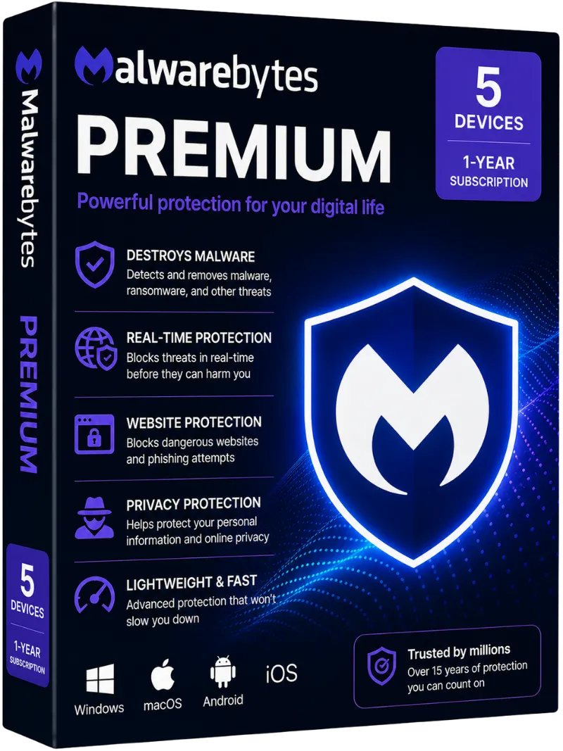 Malwarebytes Premium - 5 Devices 1 Year
