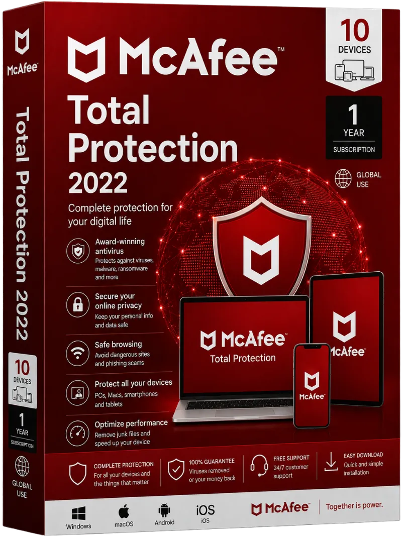 McAfee Internet Security 10 Devices 1 Year