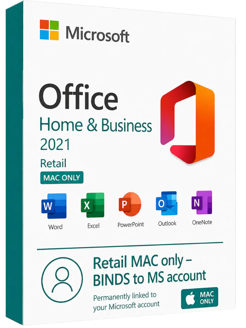 Microsoft Office Home and Business 2021 Retail MAC only – BIND