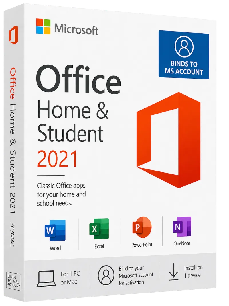 Microsoft Office Home And Student 2021 - BINDS to MS account