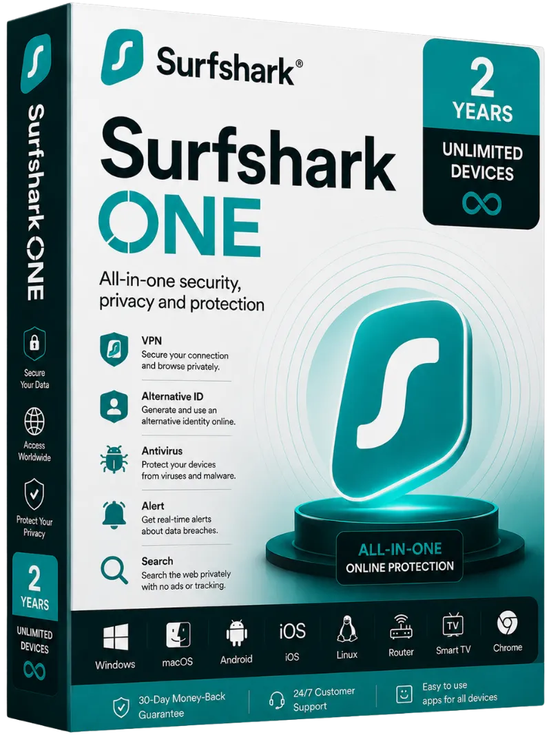 Surfshark ONE - 2 Years Unlimited Devices