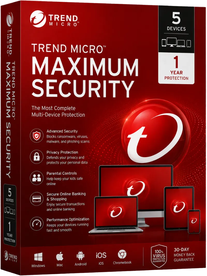 Trend Micro Maximum Security 5-Devices 1-Year