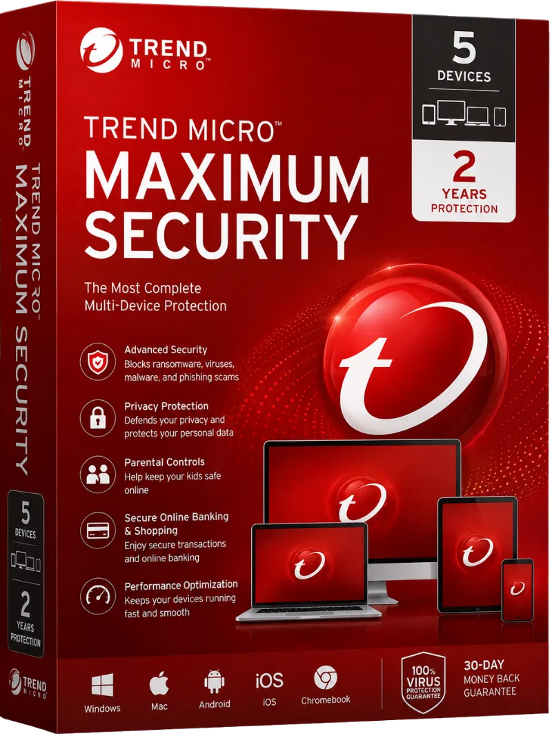 Trend Micro Maximum Security 5-Devices 2-Years