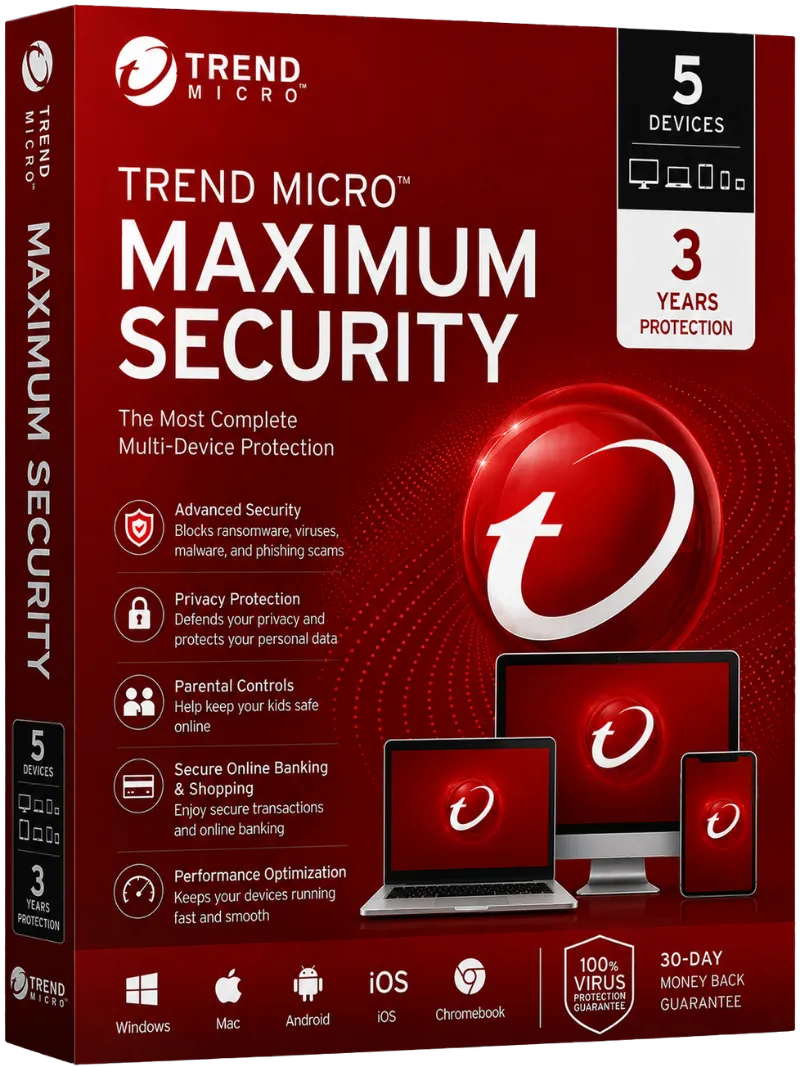 Trend Micro Maximum Security 5-Devices 3-Years